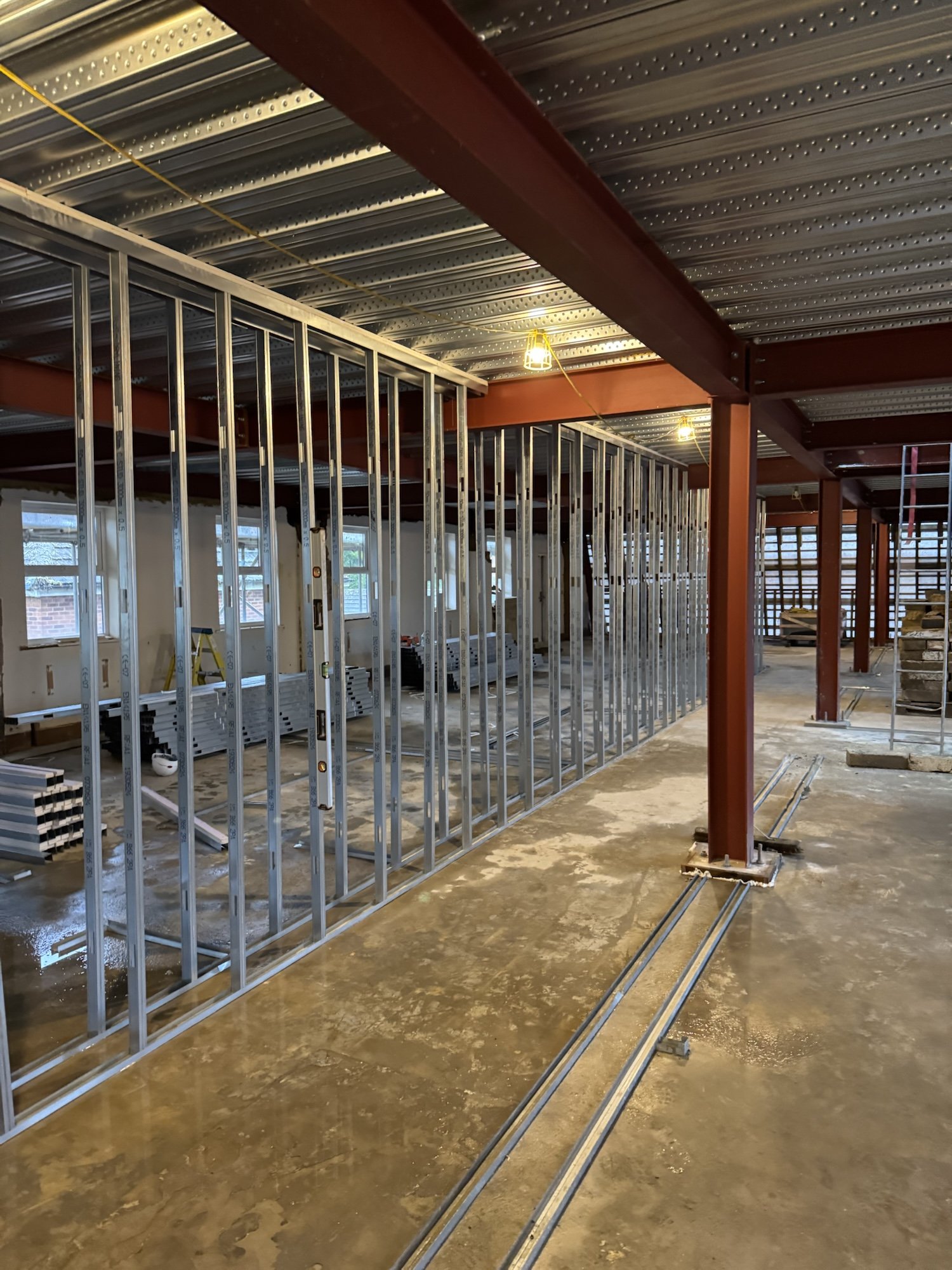 Automotive House SFS framing and steel deck