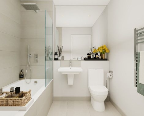 Sloane House fully tiled bathroom